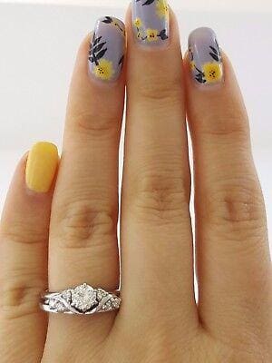 Round Cut Diamond Engagement Ring Set 0.64 ct 14k White Gold EGL Rtl 3,465