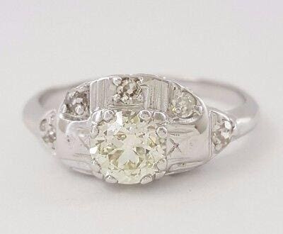 Old European Diamond Engagement Ring 1.05 ct Vintage PLAT/14k EGL USA Rtl 4,640