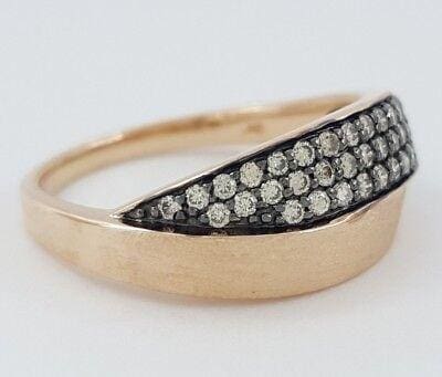 0.35 ct 14K Rose / Pink Gold Champagne Round Brilliant Cut Diamond Ring