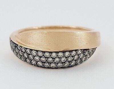 0.35 ct 14K Rose / Pink Gold Champagne Round Brilliant Cut Diamond Ring