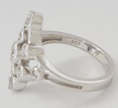 Round & Marquise Diamond Anniversary Statement Ring 0.50 ct 14K White Gold