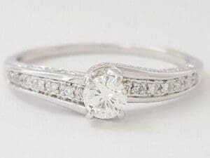 0.33 ct 14k White Gold Round Brilliant Cut Diamond Engagement Ring