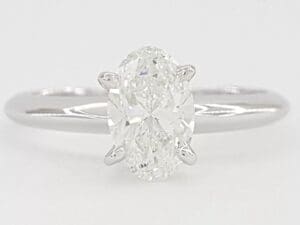 Oval Cut Diamond Solitaire Engagement Ring 0.87 ct 14k White Gold Retail 5.5K
