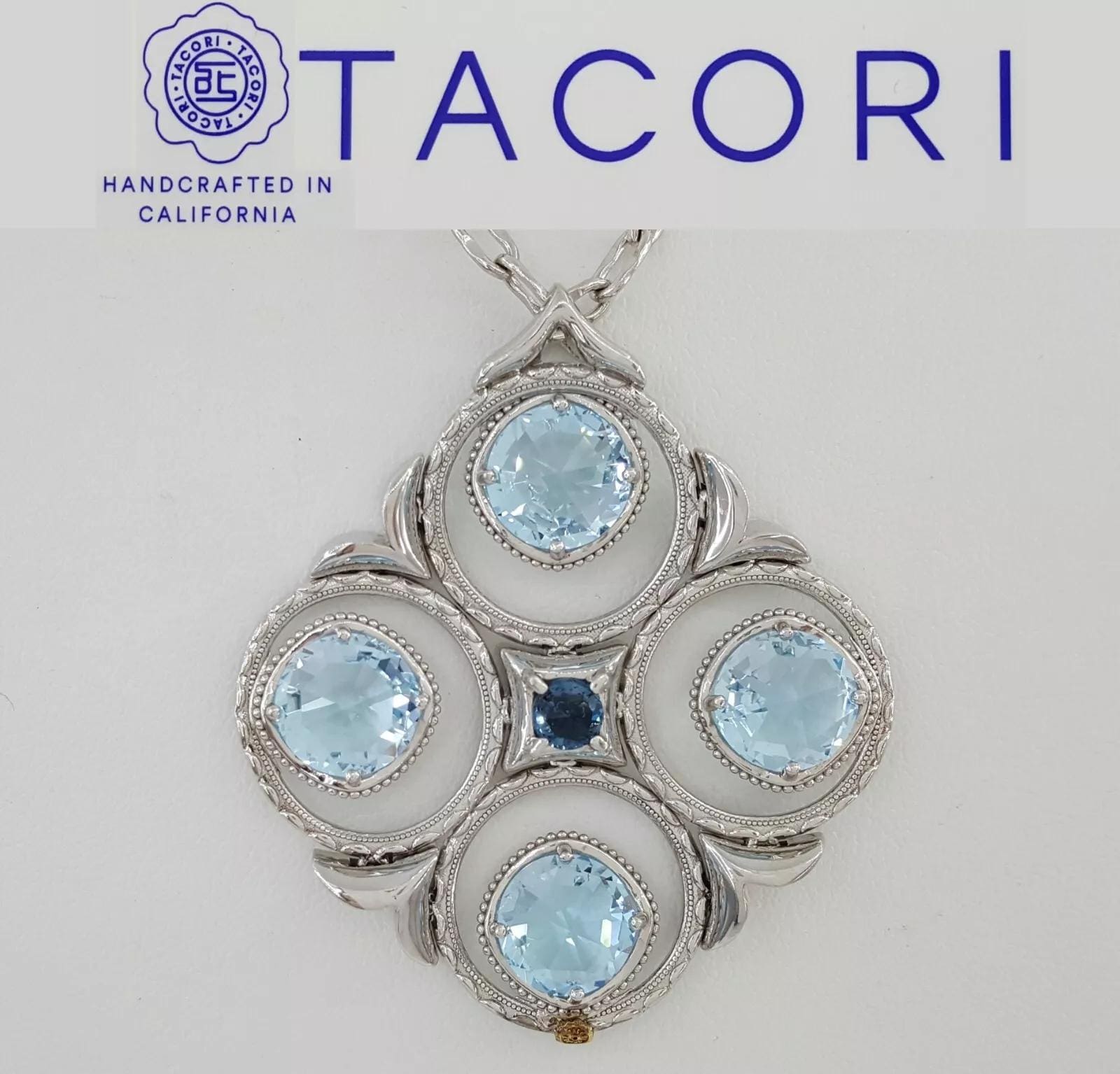 Tacori SN1420233 Island Rains Topaz Circle Pendant in Sterling Silver & 18K Gold