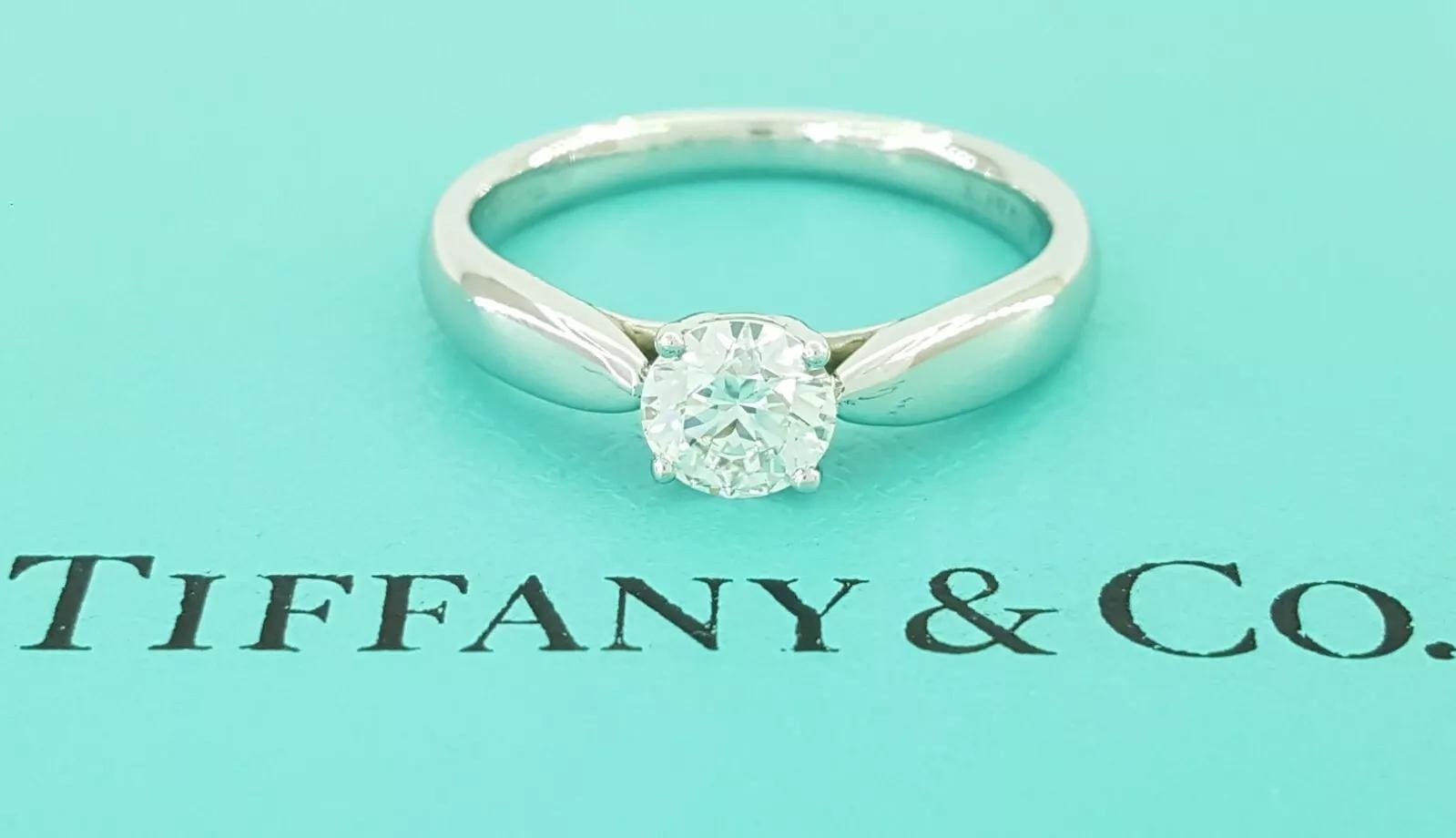 Tiffany & Co Harmony Round Diamond Solitaire Platinum Engagement Ring 0.4 ct 5K