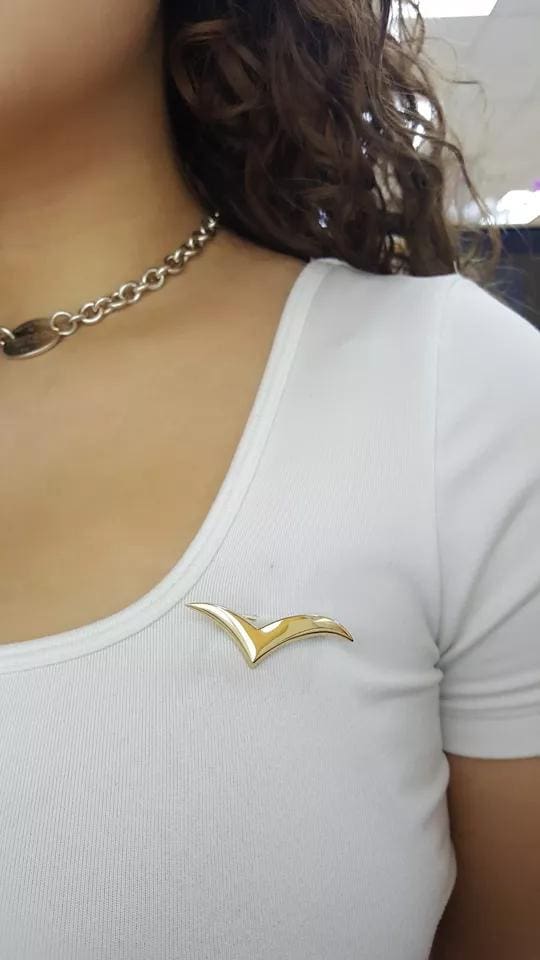 Tiffany & Co 1980's Vintage 18K Yellow Gold Seagull Brooch Brooch/Pin large 1.7"