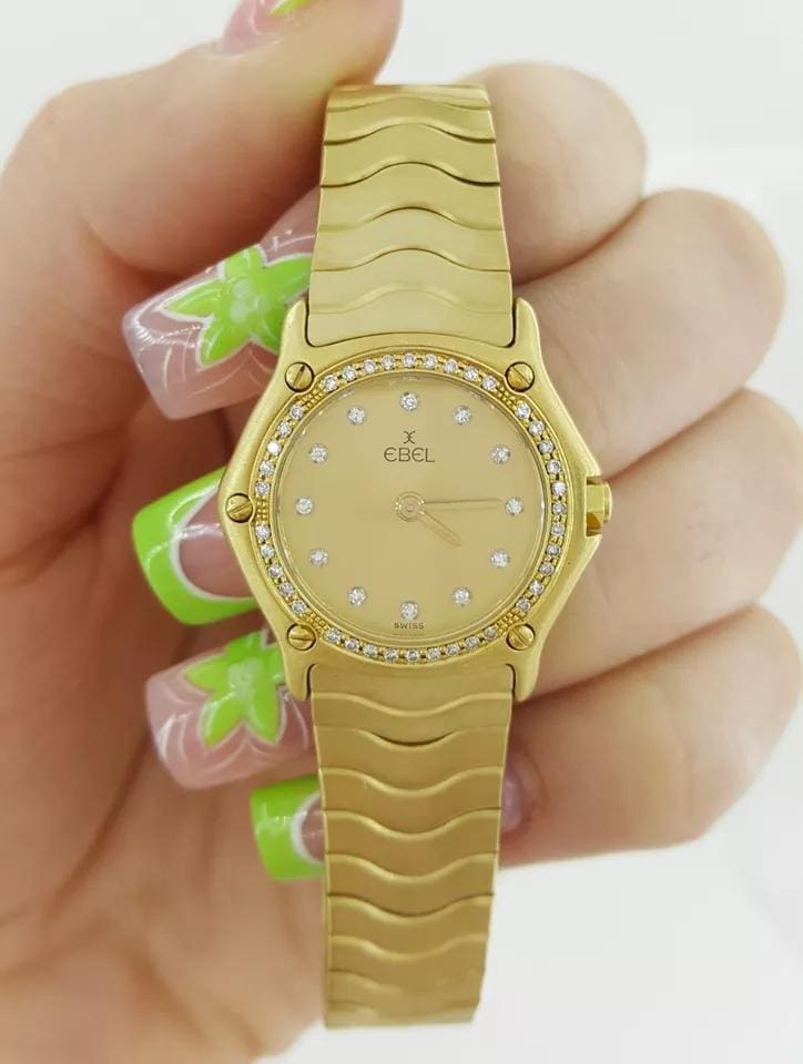 Ebel Sport Wave 18K Yellow Gold Quartz Ladies Watch 57 Grams 6.25