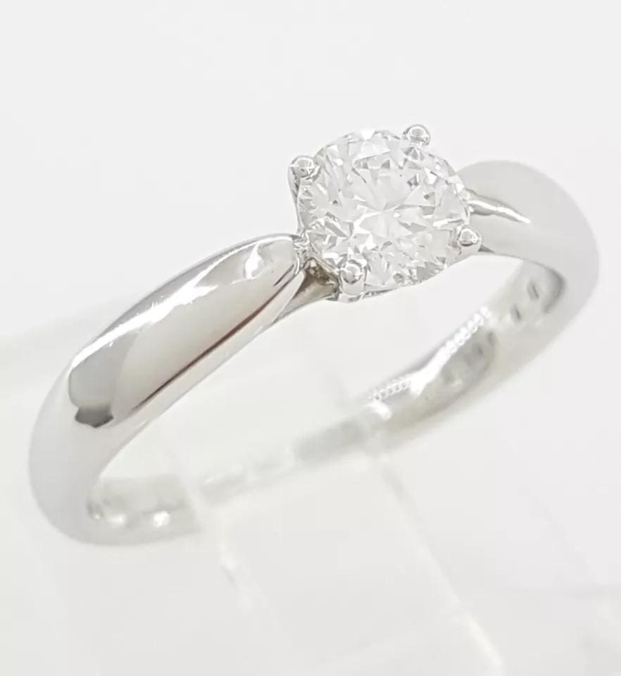 Tiffany & Co Harmony Round Diamond Solitaire Platinum Engagement Ring 0.4 ct 5K