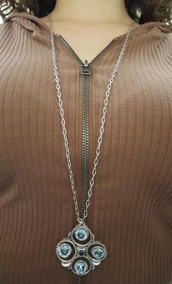 Tacori SN1420233 Island Rains Topaz Circle Pendant in Sterling Silver & 18K Gold