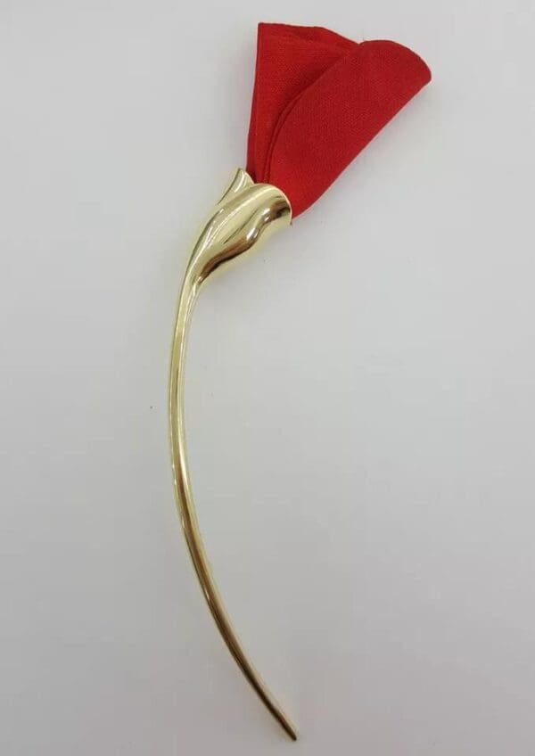 Tiffany & Co Elsa Peretti Red Rose Silk Amapola 18k Gold Brooch