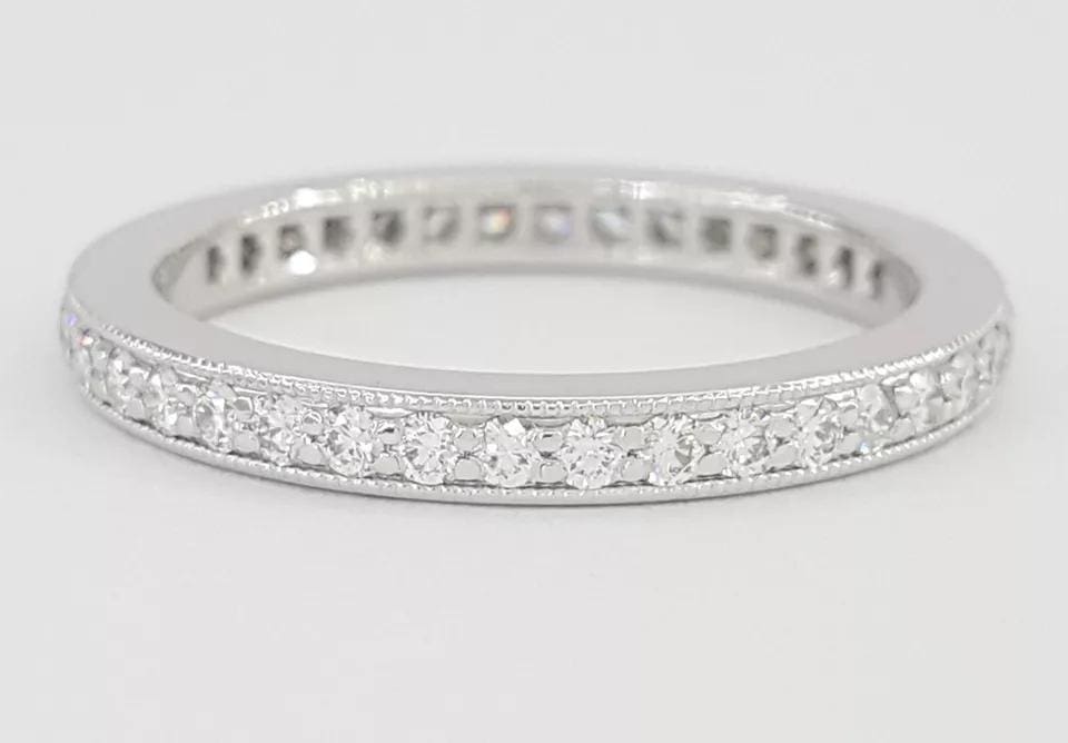 Tiffany & Co Full Circle Eternity Diamond Platinum Wedding Band 0.42 ct 2.3mm
