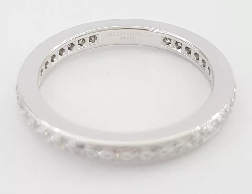 Tiffany & Co Full Circle Eternity Diamond Platinum Wedding Band 0.42 ct 2.3mm