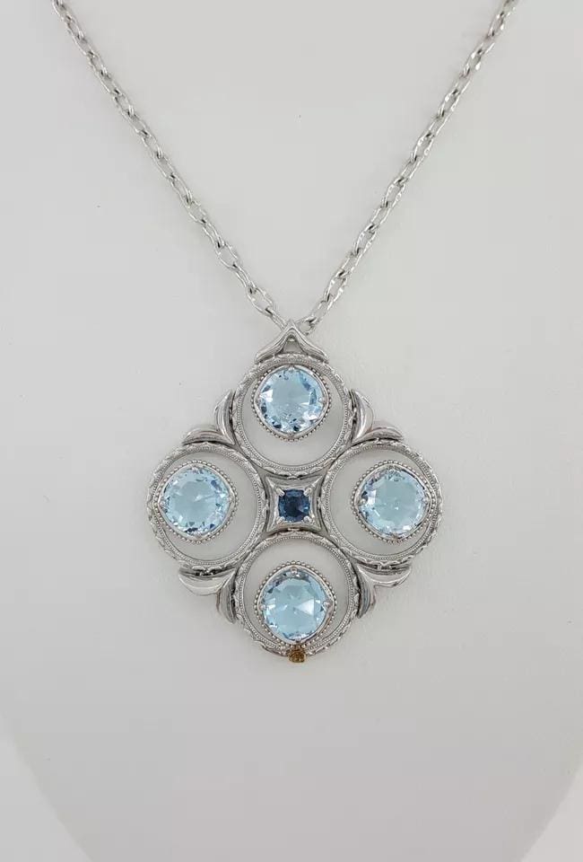 Tacori SN1420233 Island Rains Topaz Circle Pendant in Sterling Silver & 18K Gold