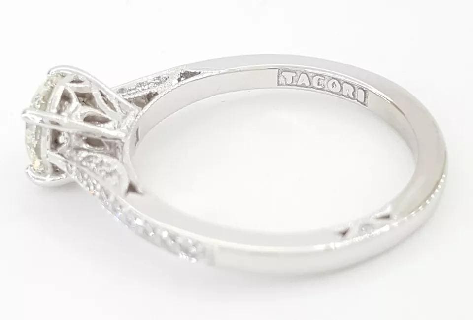 Tacori Dantela Round Diamond Engagement Ring 18k White Gold 1.11 ct GIA Rtl 8.5K