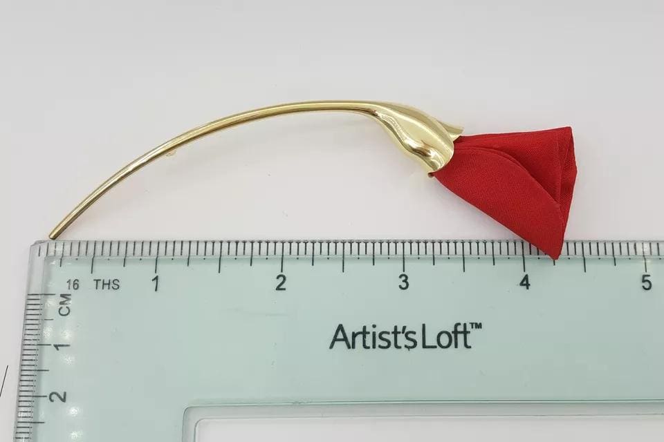 Tiffany & Co Elsa Peretti Red Rose Silk Amapola 18k Gold Brooch