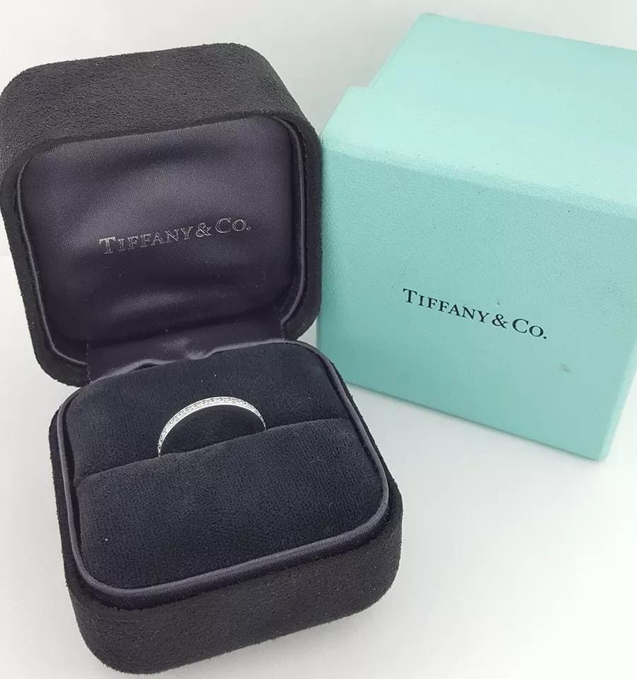 Tiffany & Co Full Circle Eternity Diamond Platinum Wedding Band 0.42 ct 2.3mm