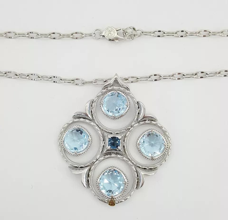 Tacori SN1420233 Island Rains Topaz Circle Pendant in Sterling Silver & 18K Gold