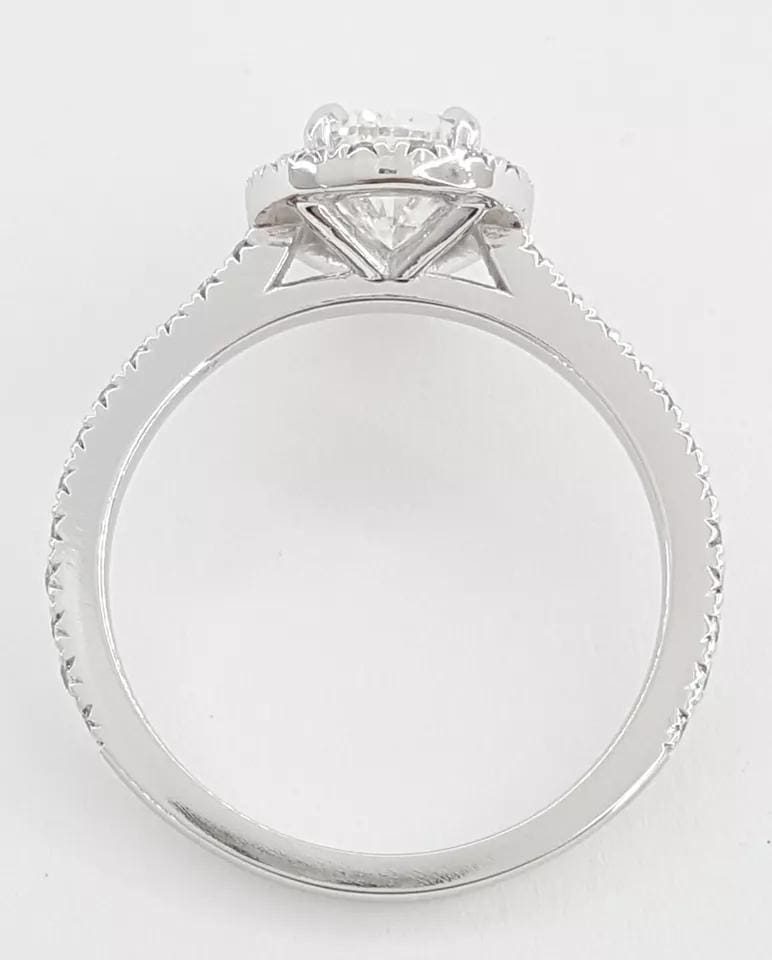 Pear Brilliant Cut Diamond Halo Engagement Ring Platinum GIA 1.7 ct Retail 12K