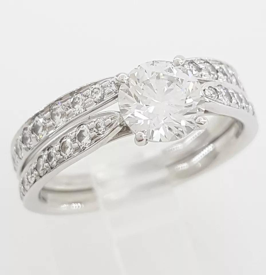 Tiffany & Co Harmony Diamond Platinum Engagement Ring Band Set 1.38 ct 15,450