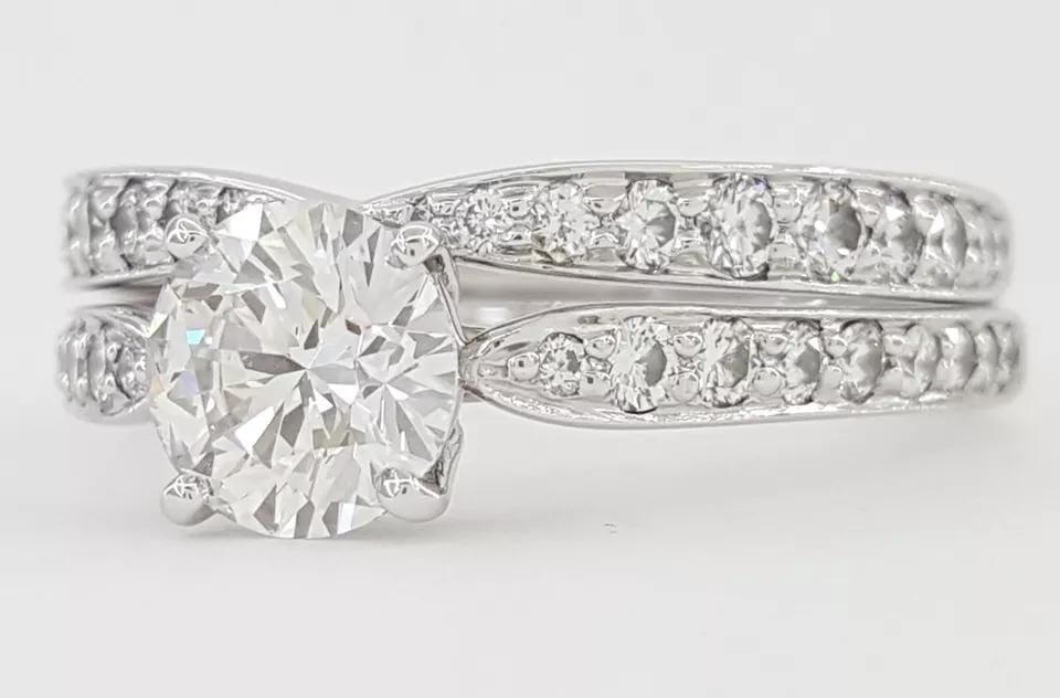 Tiffany & Co Harmony Diamond Platinum Engagement Ring Band Set 1.38 ct 15,450