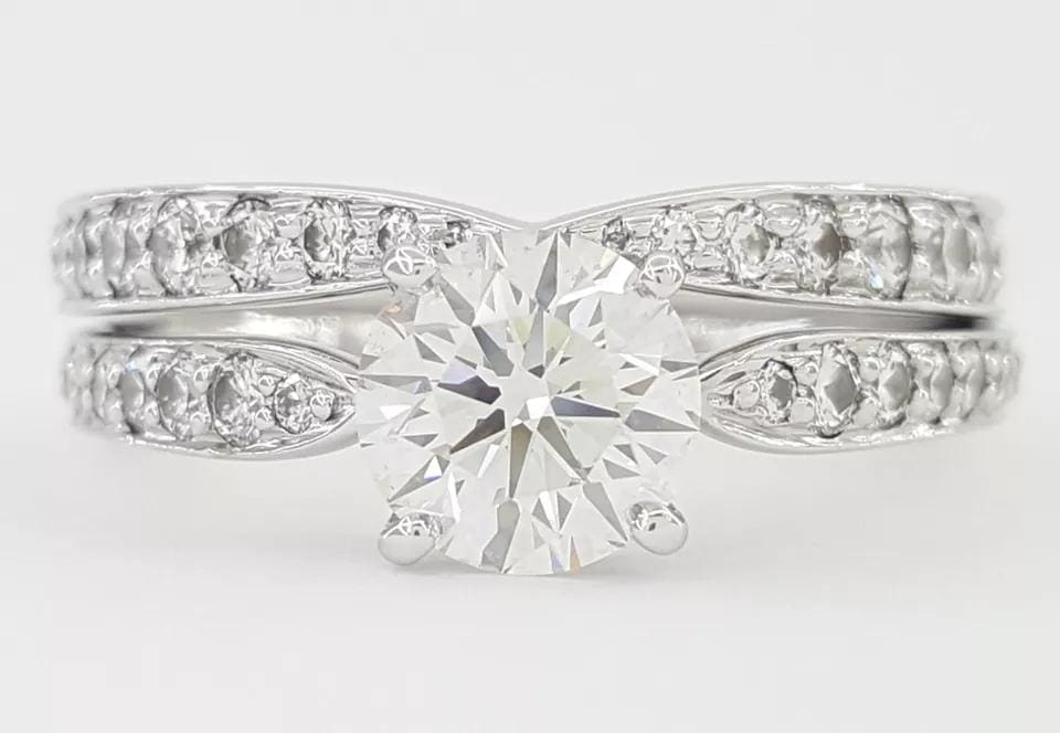 Tiffany & Co Harmony Diamond Platinum Engagement Ring Band Set 1.38 ct 15,450