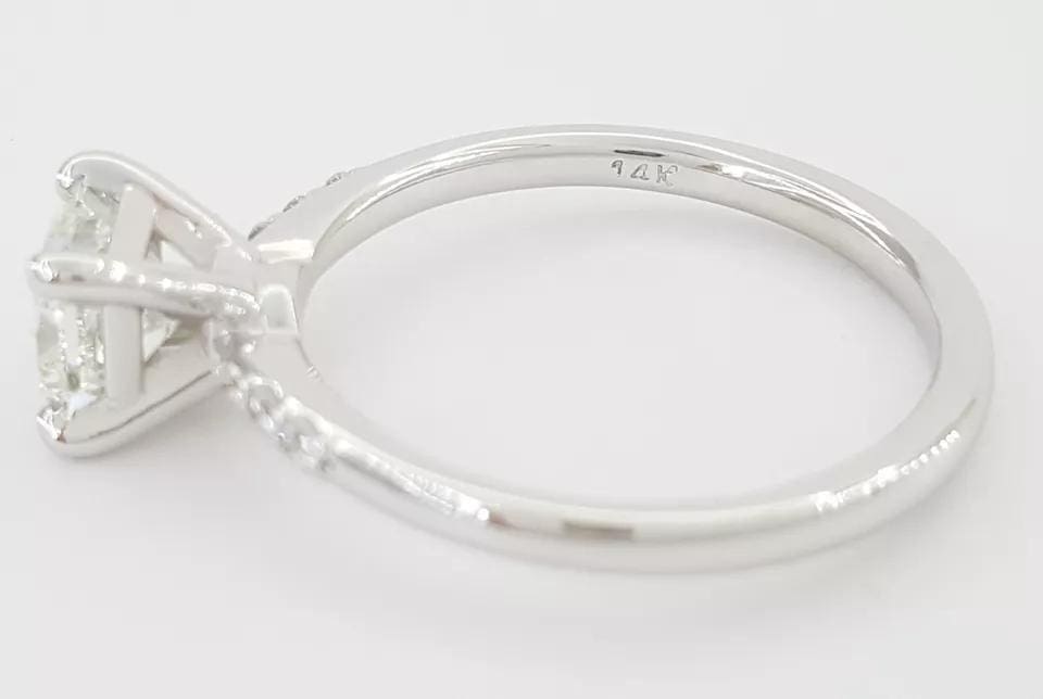 Princess Brilliant Cut Diamond Engagement Ring 14k White Gold 1.1 ct GIA Rtl 7k