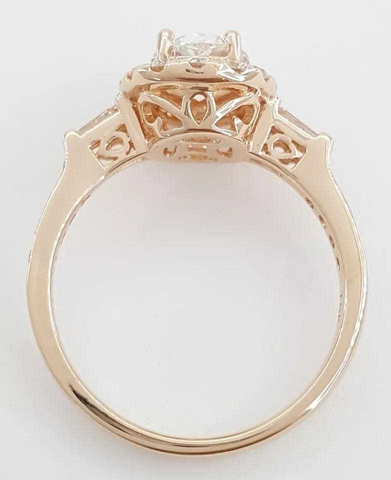 Oval Brilliant Cut Diamond Halo Engagement Ring 1.91 ct 18K Rose Gold Rtl 12K