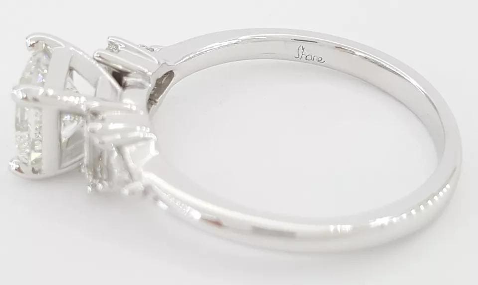 Princess Three 3-Stone Engagement Ring 1.35 ct 14K W Gold Retail 7,500