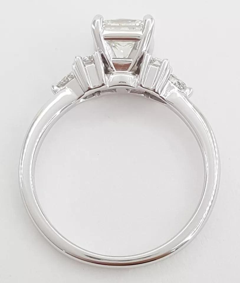 Princess Three 3-Stone Engagement Ring 1.35 ct 14K W Gold Retail 7,500