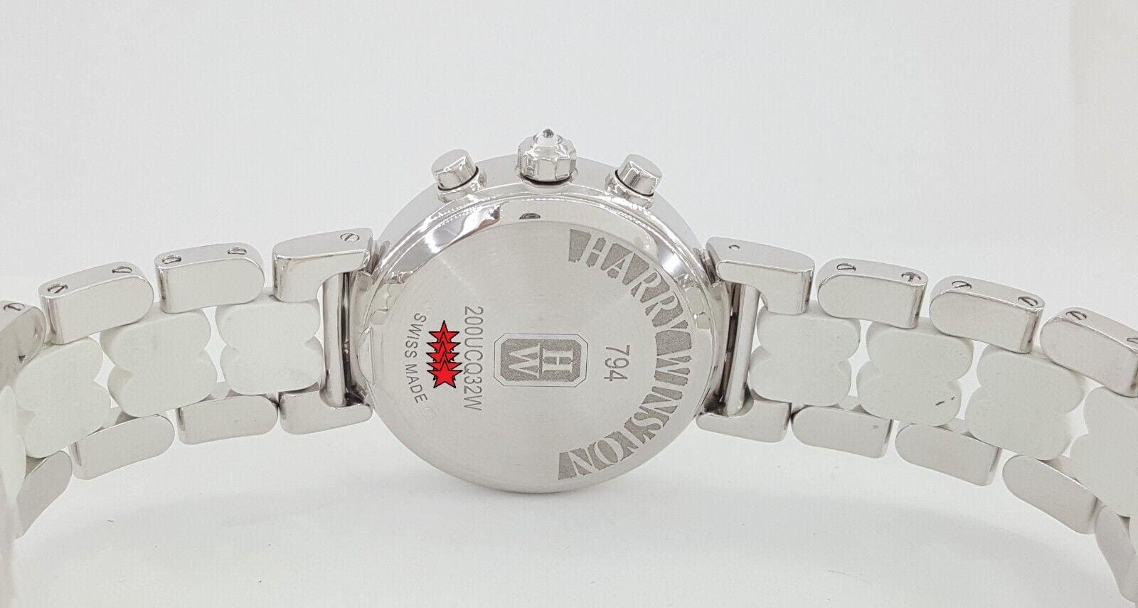 Harry Winston Premier Chronograph 32mm Diamond Watch 18k W Gold 3.35 ct Rtl $74k