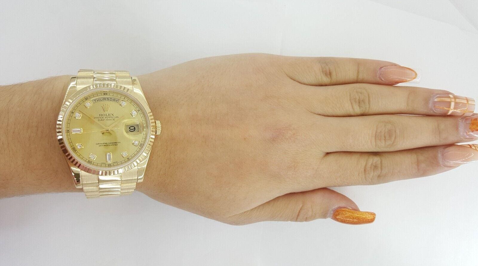 Rolex Day-Date President 118238 Double Quick 18K Factory Diamond Dial Watch