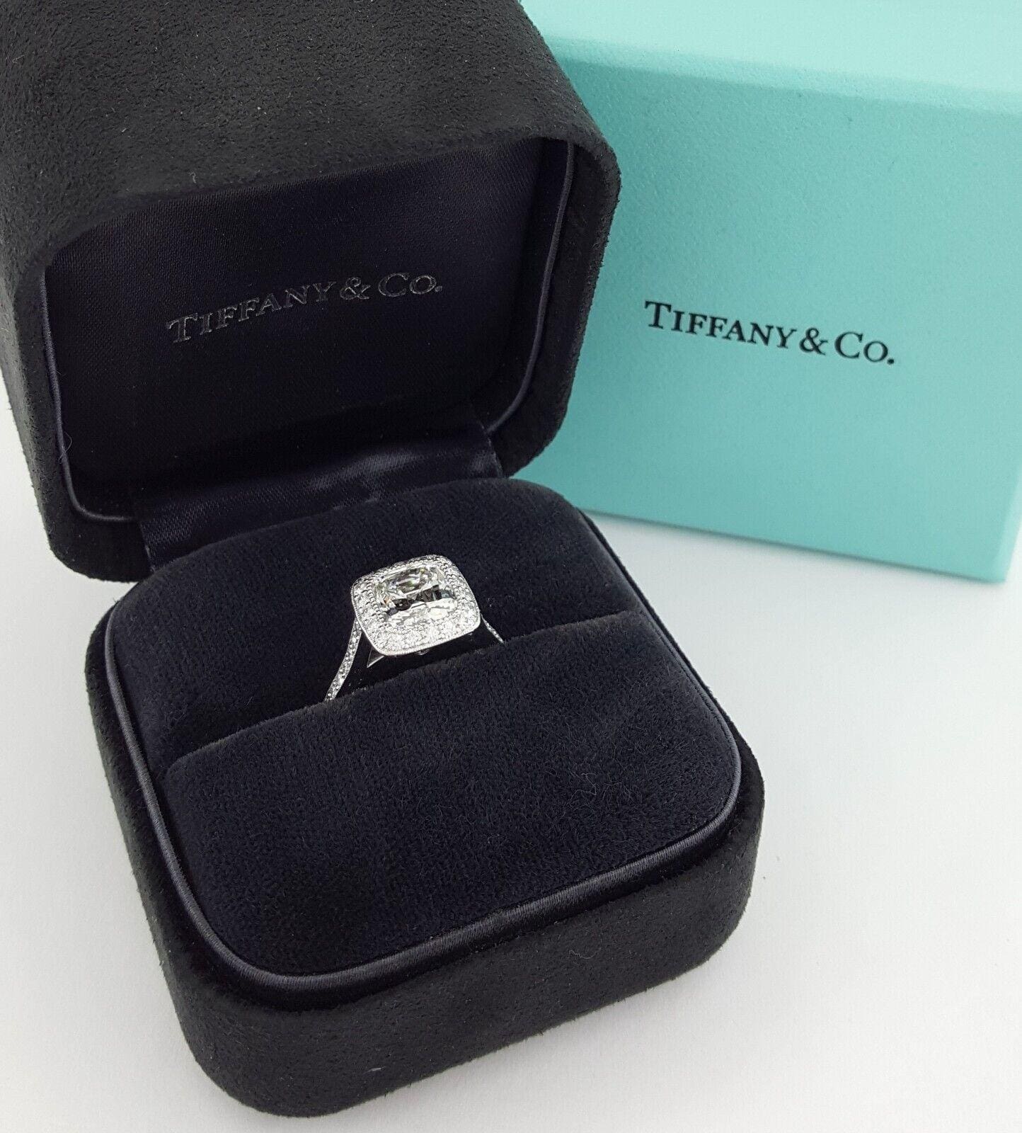 Tiffany & Co Legacy Cut Diamond Platinum Engagement Ring 3.05 ct Rtl $92K