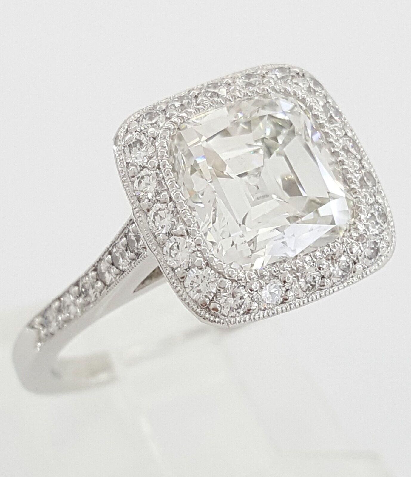Tiffany & Co Legacy Cut Diamond Platinum Engagement Ring 3.05 ct Rtl $92K