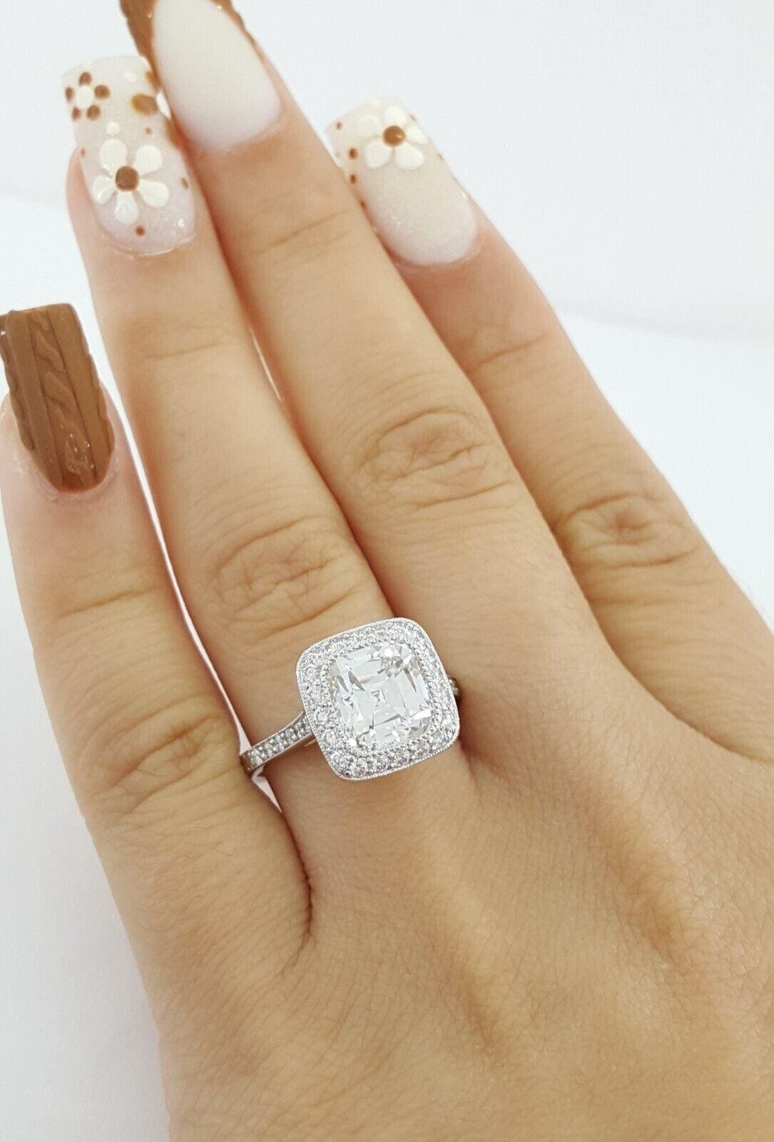 Tiffany & Co Legacy Cut Diamond Platinum Engagement Ring 3.05 ct Rtl $92K