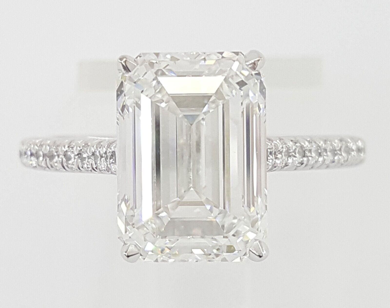 Tiffany & Co Novo Emerald Cut Diamond Platinum Engagement Ring 4.18 ct Rtl $286k