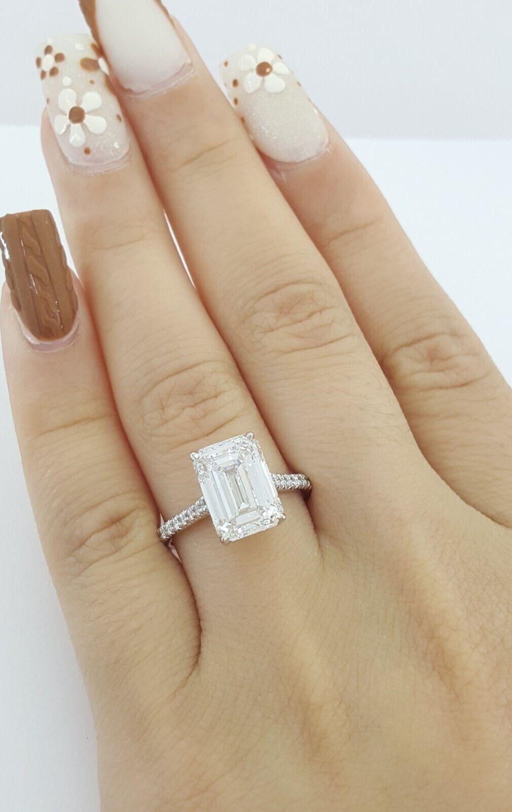Tiffany & Co Novo Emerald Cut Diamond Platinum Engagement Ring 4.18 ct Rtl $286k
