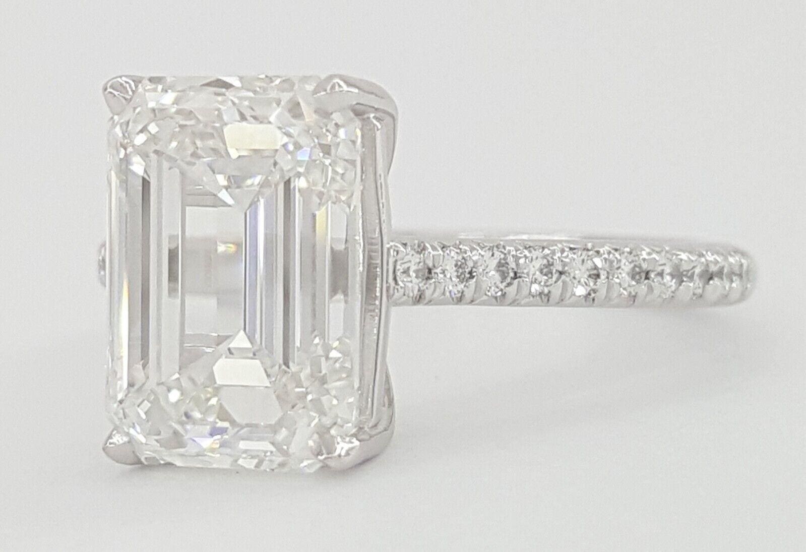 Tiffany & Co Novo Emerald Cut Diamond Platinum Engagement Ring 4.18 ct Rtl $286k