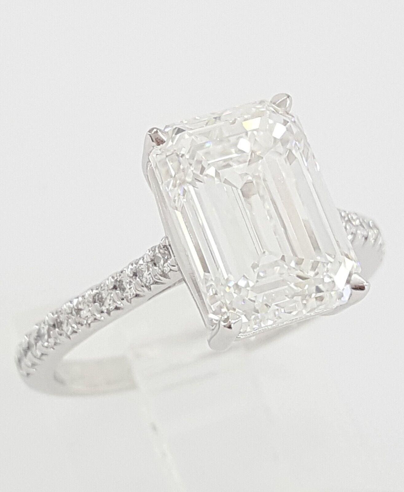 Tiffany & Co Novo Emerald Cut Diamond Platinum Engagement Ring 4.18 ct Rtl $286k