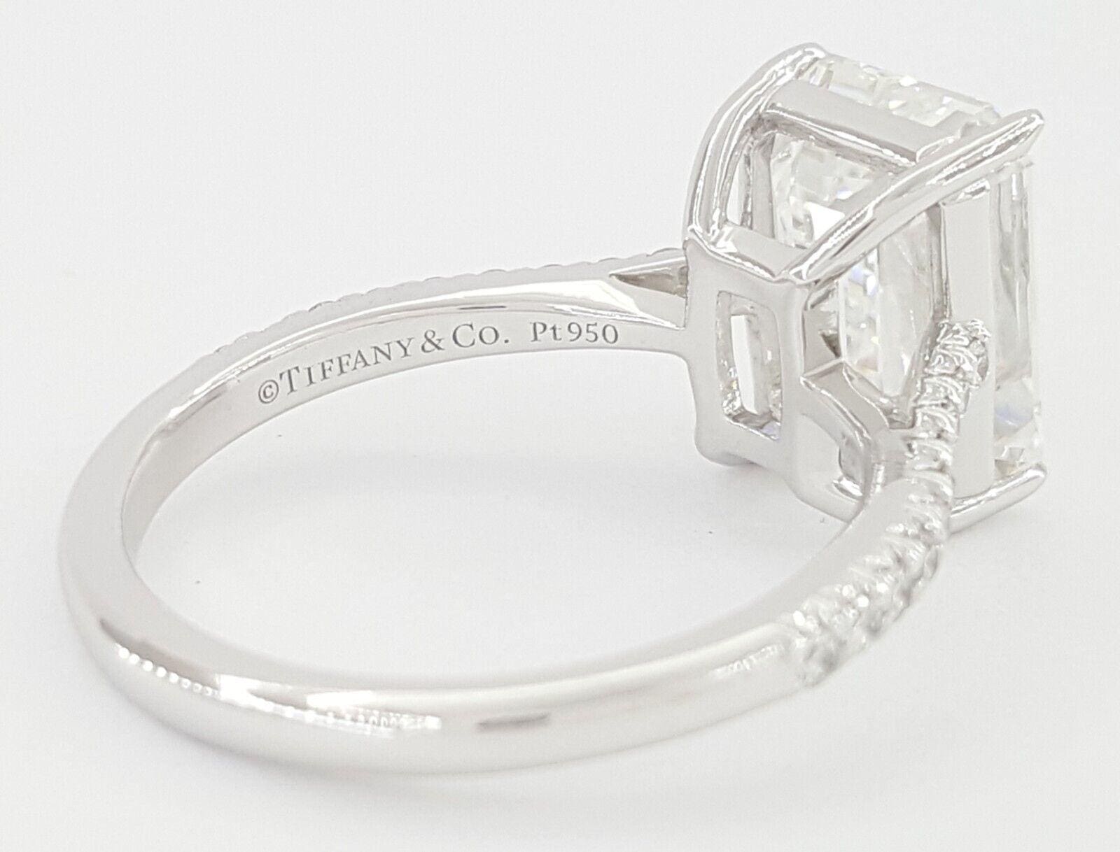 Tiffany & Co Novo Emerald Cut Diamond Platinum Engagement Ring 4.18 ct Rtl $286k