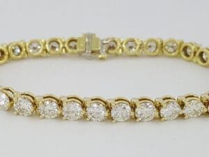 Tennis Bracelet Round Brilliant 13.18 ct Diamond Straight Line 18k Gold Rtl $50K