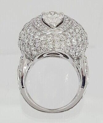 GRAFF 18K White Gold 11 ct Pear & Round Diamonds Pave "PAVILION" Ring GIA