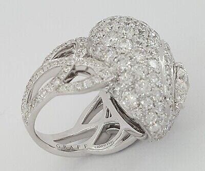 GRAFF 18K White Gold 11 ct Pear & Round Diamonds Pave "PAVILION" Ring GIA