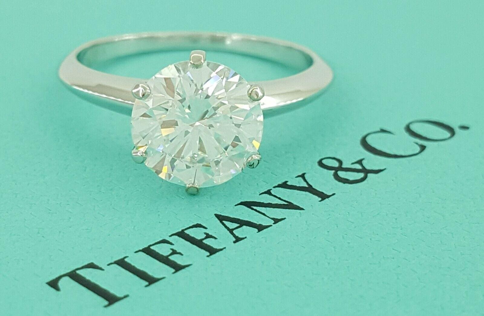 Tiffany & Co Solitaire Round 2.02 ct Diamond Platinum Engagement Ring Rtl $80K