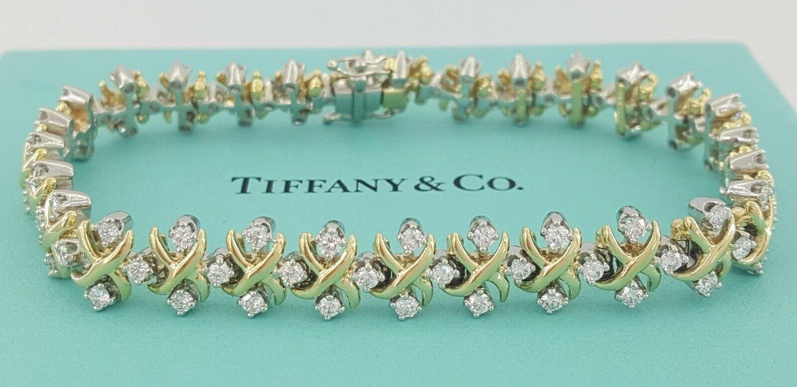 Tiffany & Co. Schlumberger Lynn 8" Diamond Bracelet 3.05 ct Platinum & 18K