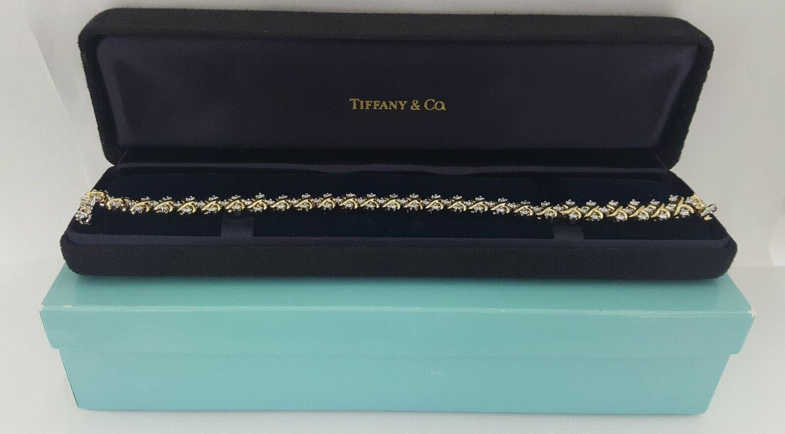 Tiffany & Co. Schlumberger Lynn 8" Diamond Bracelet 3.05 ct Platinum & 18K