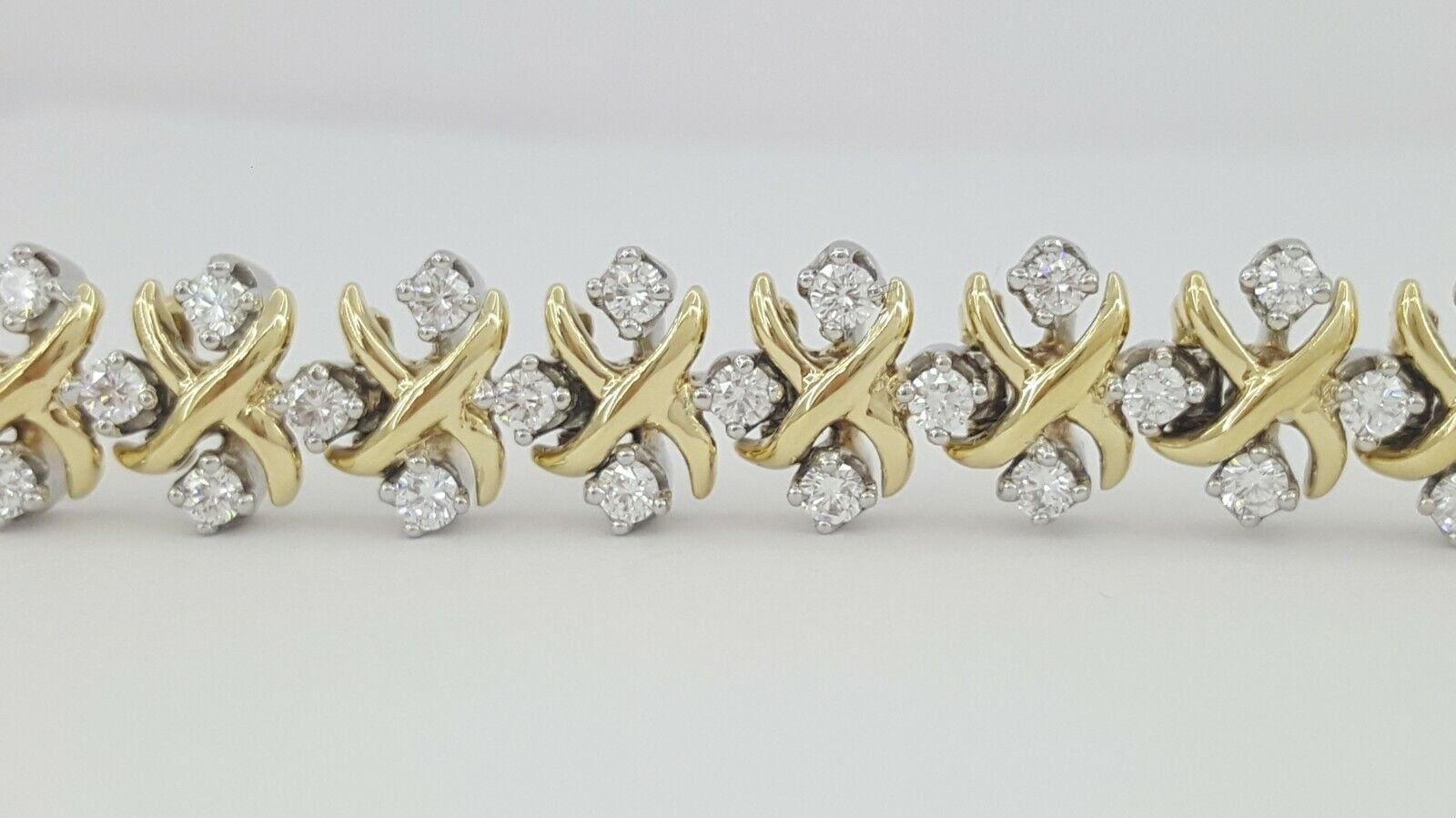 Tiffany & Co. Schlumberger Lynn 8" Diamond Bracelet 3.05 ct Platinum & 18K