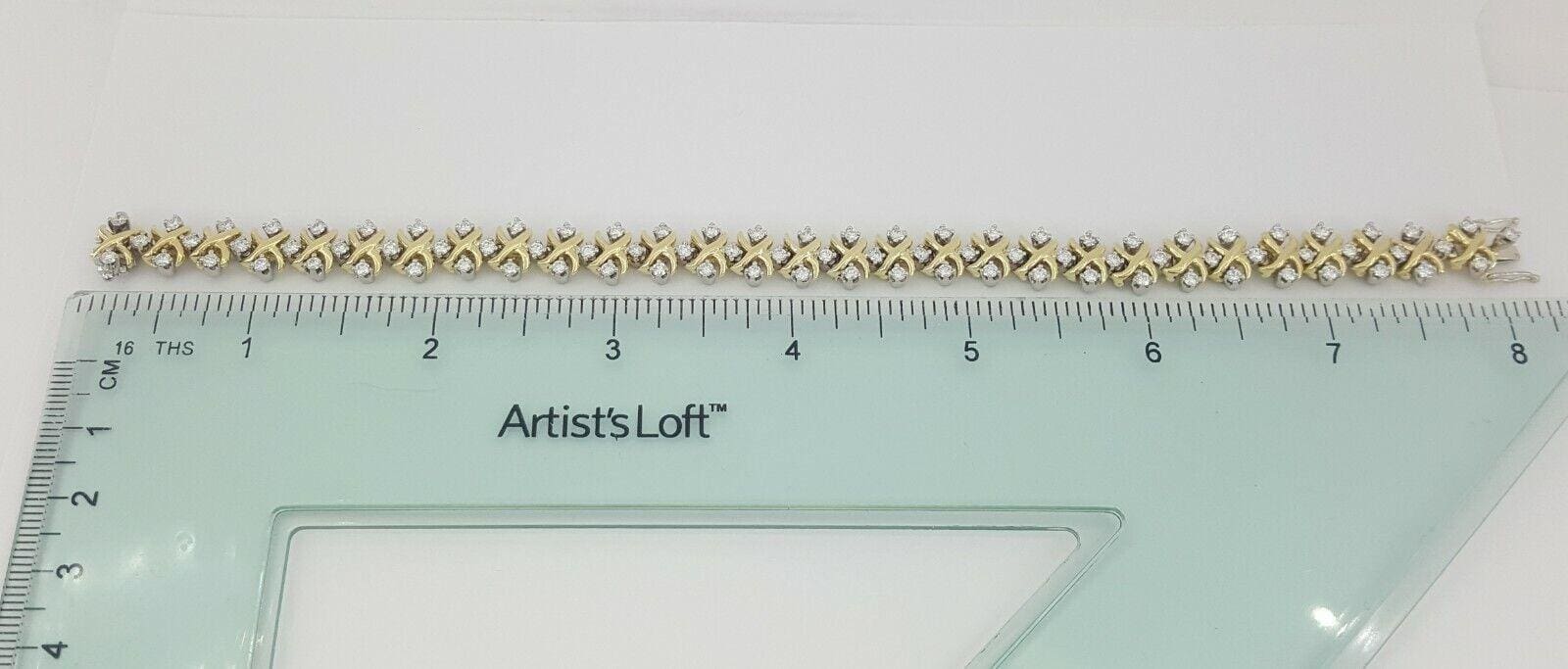 Tiffany & Co. Schlumberger Lynn 8" Diamond Bracelet 3.05 ct Platinum & 18K