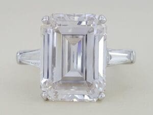 Emerald Ideal Cut Flawless 10.92 ct Diamond 3-Stone Platinum Ring GIA Rtl 430K