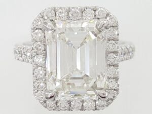 Flawless Emerald Cut Halo 6.14 ct Diamond Platinum Engagement Ring GIA Rtl $360k