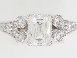 Rectangular Radiant Prince Cut Diamond Engagement Ring Platinum 1.99 ct Rtl 22K